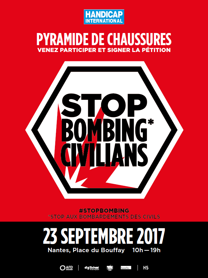 Handicap International recherche des bénévoles pour "La pyramide de chaussures à Nantes"