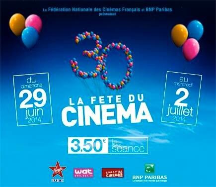 3,5€ la place de ciné pendant la Fête du Cinéma