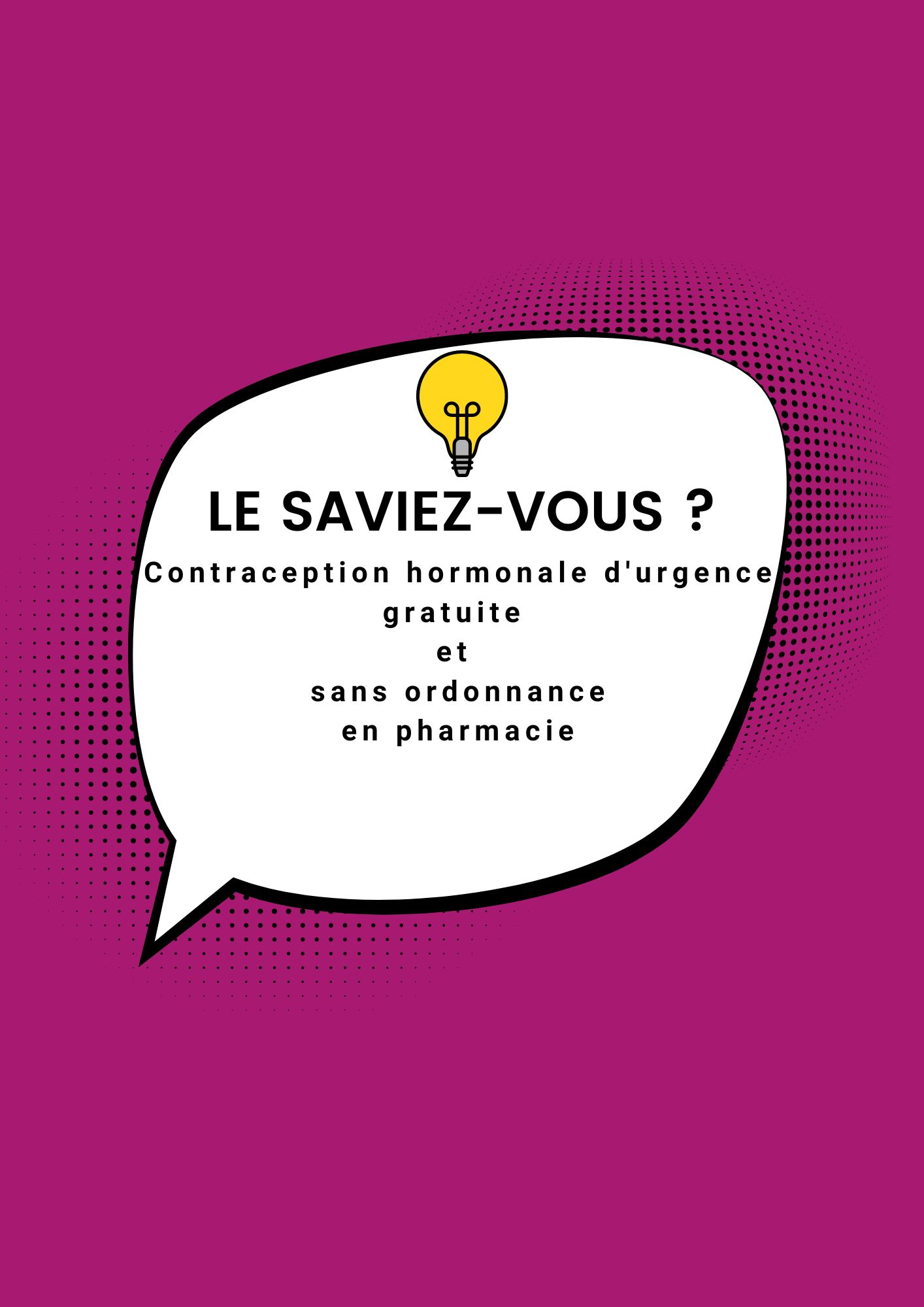 Contraception d'urgence gratuite et sans ordonnance