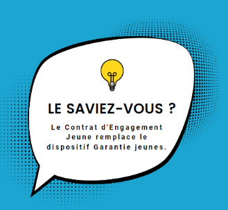Le saviez-vous : le Contrat d'Engagement Jeune remplace la Garantie jeunes.