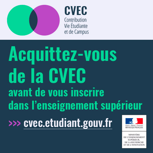 La CVEC à régler pour votre inscription en supérieur