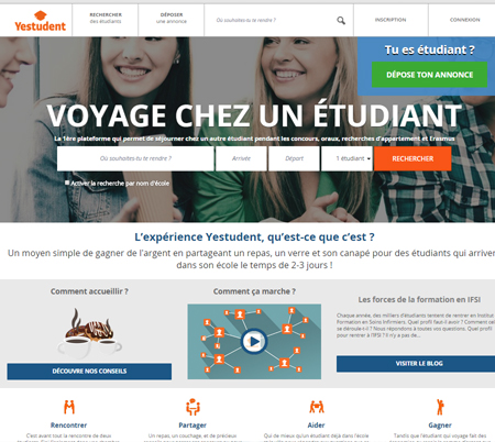 Etudiants, pour vous loger temporairement et faire des rencontres il y a Yestudent